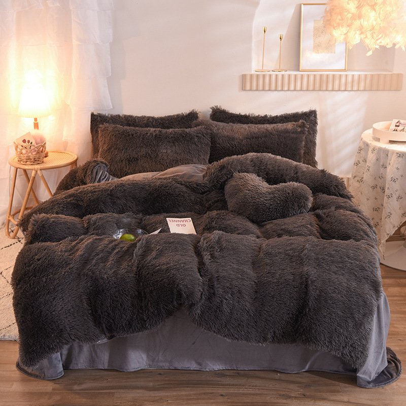 Luxury Thick Fleece Duvet Cover Queen King Winter Warm Bed Quilt Cover Pillowcase Fluffy Plush Shaggy Bedclothes Bedding Set Winter Body Keep Warm - Image 6