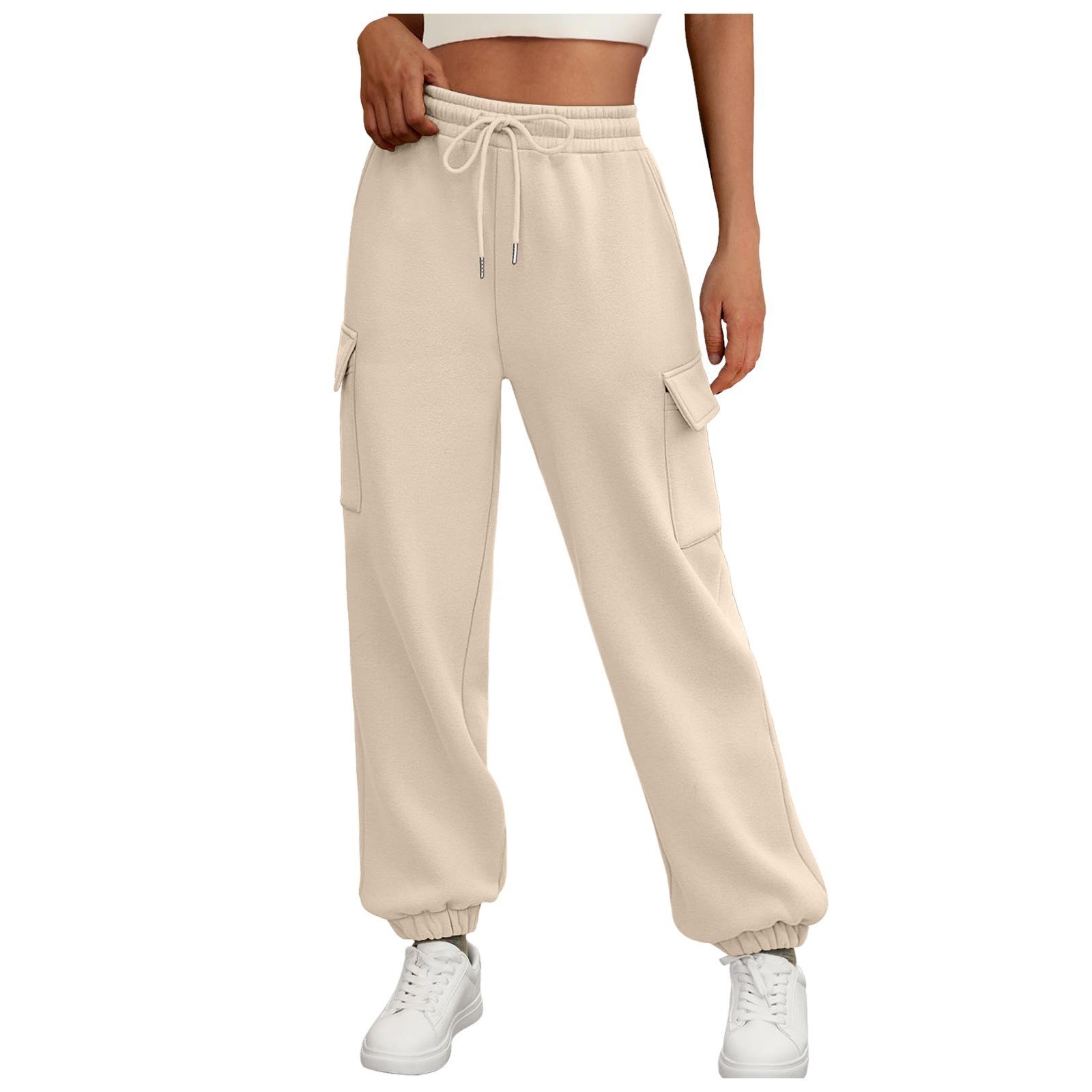 Women's Sweatpants Fleece Lined Baggy Athletic Jogger Trousers With Pockets Fall Casual Trendy Cargo Pants Fall Outfits - Image 2