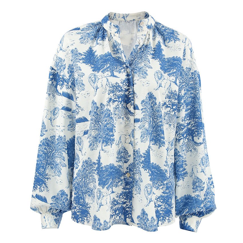 Vintage Floral Long Sleeve Shirt Women's Fashion - Image 2