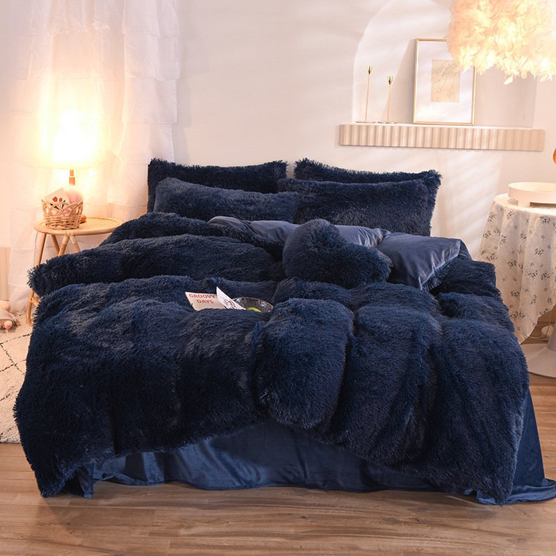 Luxury Thick Fleece Duvet Cover Queen King Winter Warm Bed Quilt Cover Pillowcase Fluffy Plush Shaggy Bedclothes Bedding Set Winter Body Keep Warm - Image 8