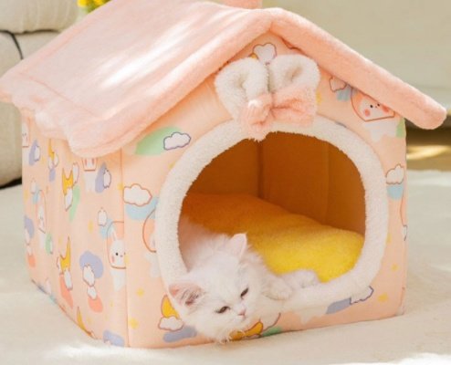 Foldable Dog House Pet Cat Bed Winter Dog Villa Sleep Kennel Removable Nest Warm Enclosed Cave Sofa Pets Supplies - Image 6