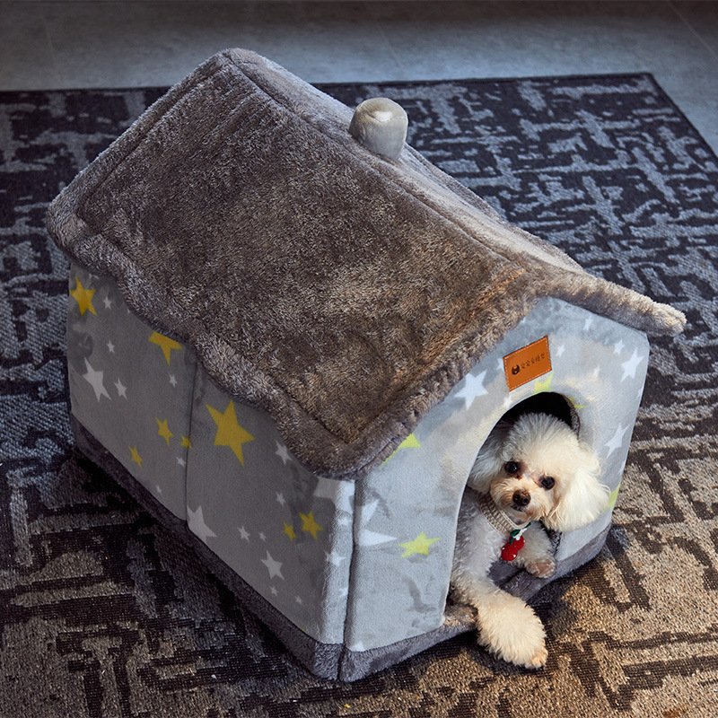 Foldable Dog House Pet Cat Bed Winter Dog Villa Sleep Kennel Removable Nest Warm Enclosed Cave Sofa Pets Supplies - Image 9