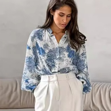 Vintage Floral Long Sleeve Shirt Women's Fashion - Image 4