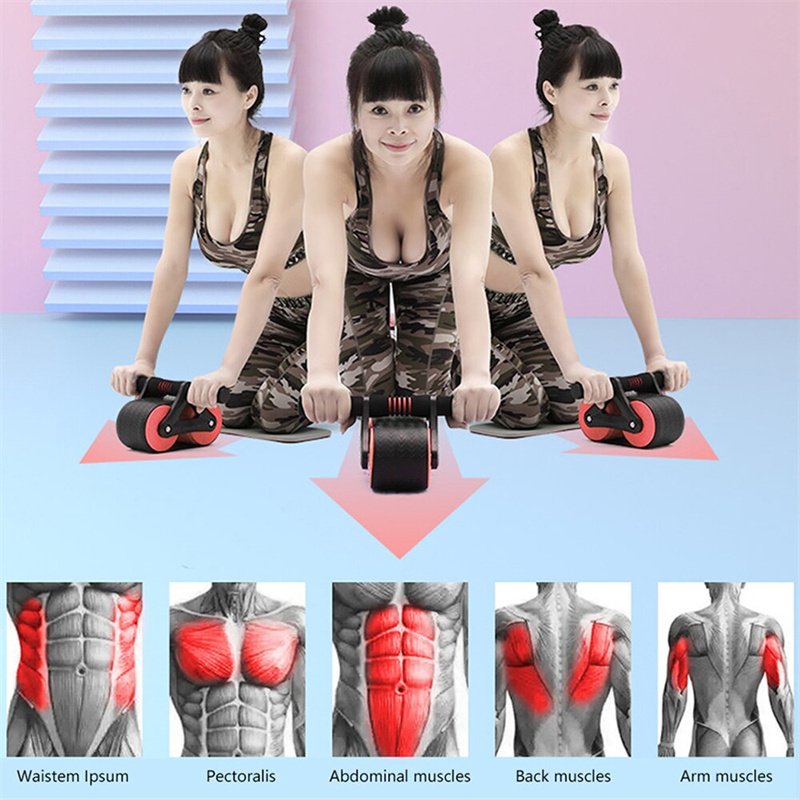 Double Wheel Abdominal Exerciser Women Men Automatic Rebound Ab Wheel Roller Waist Trainer Gym Sports Home Exercise Devices - Image 7