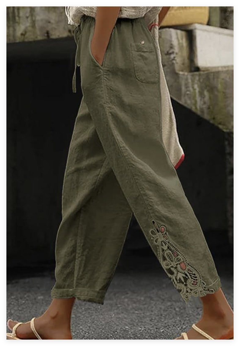 Women's Casual Pants Baggy Straight Trousers - Image 8