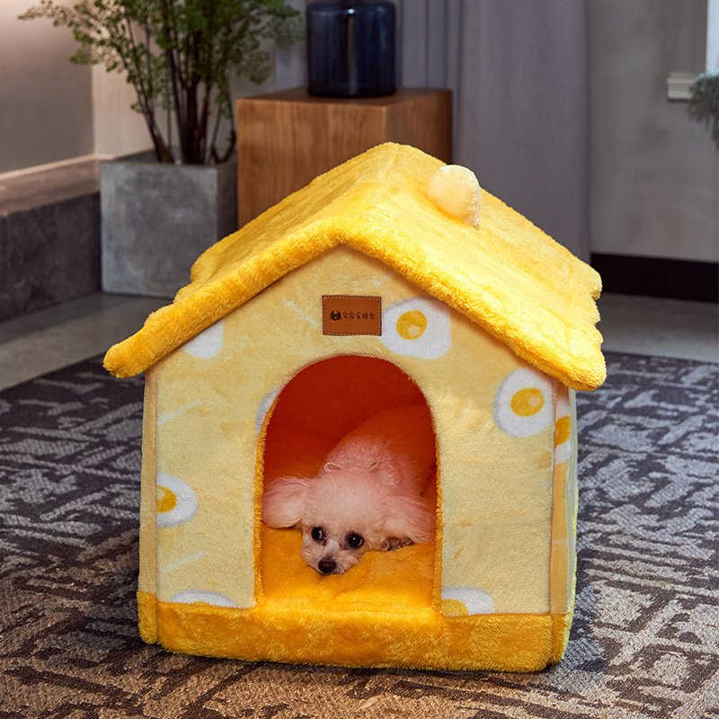 Foldable Dog House Pet Cat Bed Winter Dog Villa Sleep Kennel Removable Nest Warm Enclosed Cave Sofa Pets Supplies - Image 3
