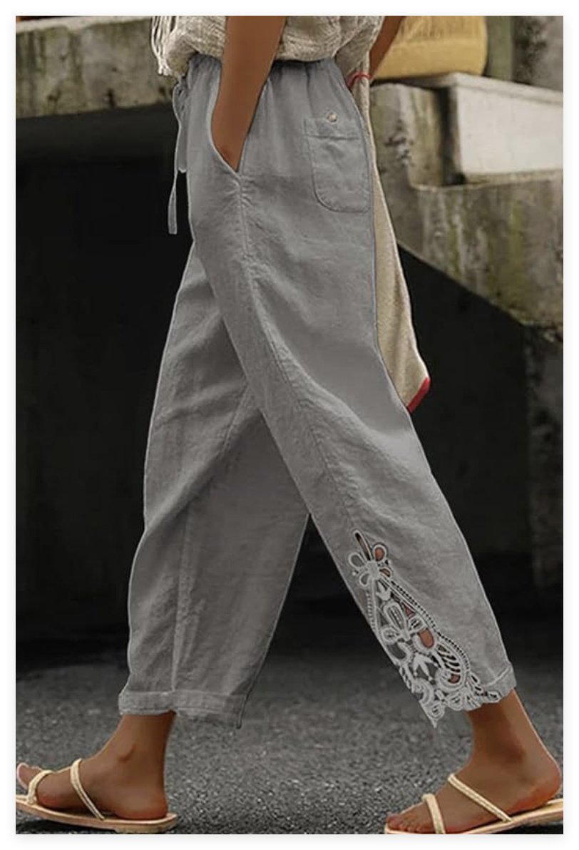 Women's Casual Pants Baggy Straight Trousers - Image 7