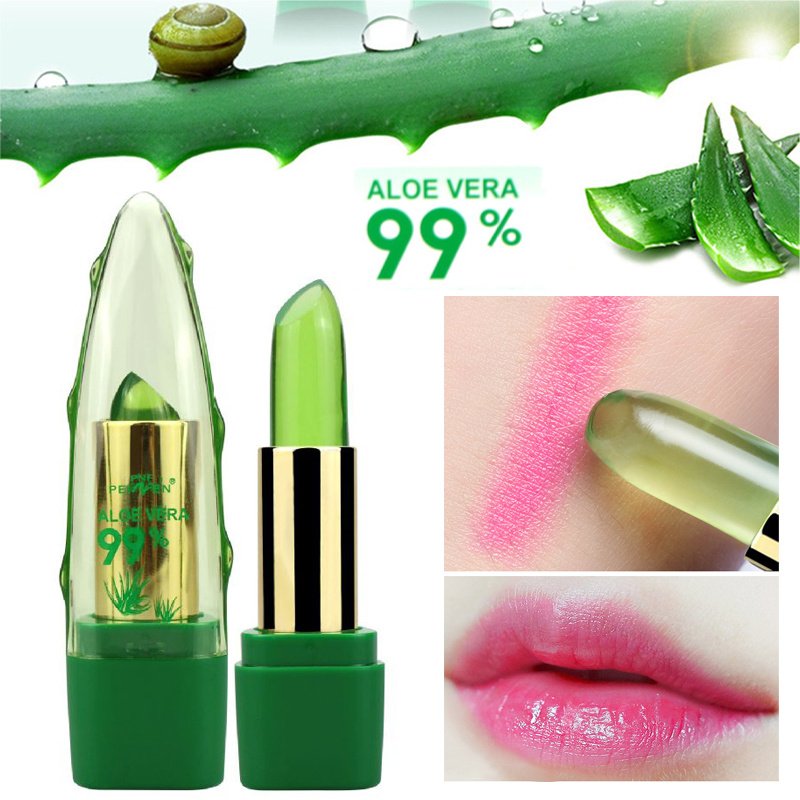 Aloe Vera Gel Color Changing Lipstick Gloss  Moisturizer Anti-drying Desalination Fine-grain Lip Blam Care - Image 4
