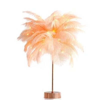Feather Lamp Nordic Desk Lamp European-Style Bedroom Bedside Feather Table Lamp Night Light Table Lamp Decoration Modern - Image 10