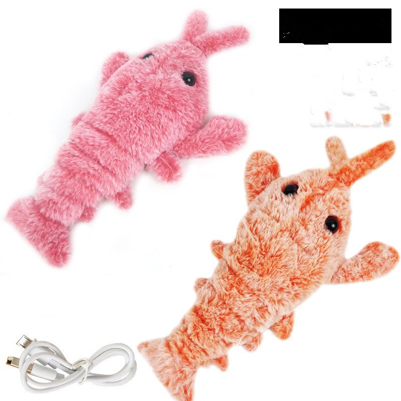 Pet Toys Electric Jumping Shrimp USB Charging Simulation Lobster Funny Cat Plush Pets Toy - Image 8