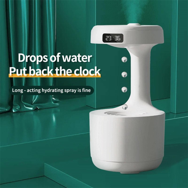 Bedroom Anti-Gravity Humidifier With Clock Water Drop Backflow Aroma Diffuser Large Capacity Office Bedroom Mute Heavy Fog Household Sprayer - Image 10