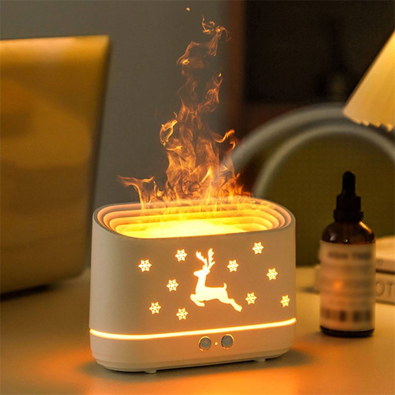 Elk Flame Humidifier Diffuser Mute Household Atmosphere Lamp Christmas Home Decorations - Image 3
