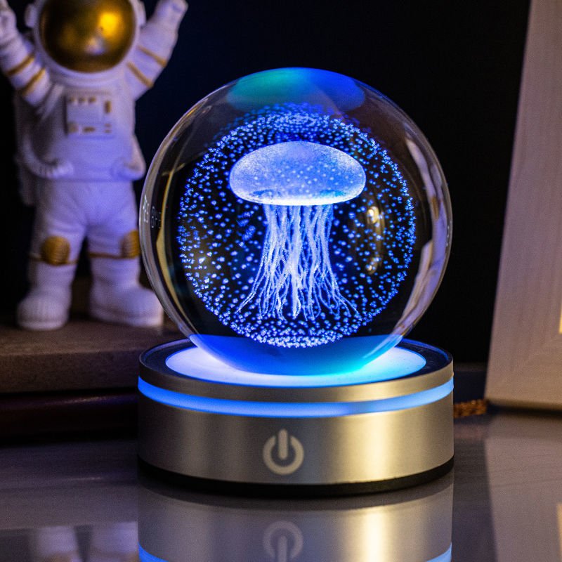 Creative 3D Inner Carving Luminous Crystal Ball Colorful Gradient Small Night Lamp Home Decorations Gifts Selection - Image 3